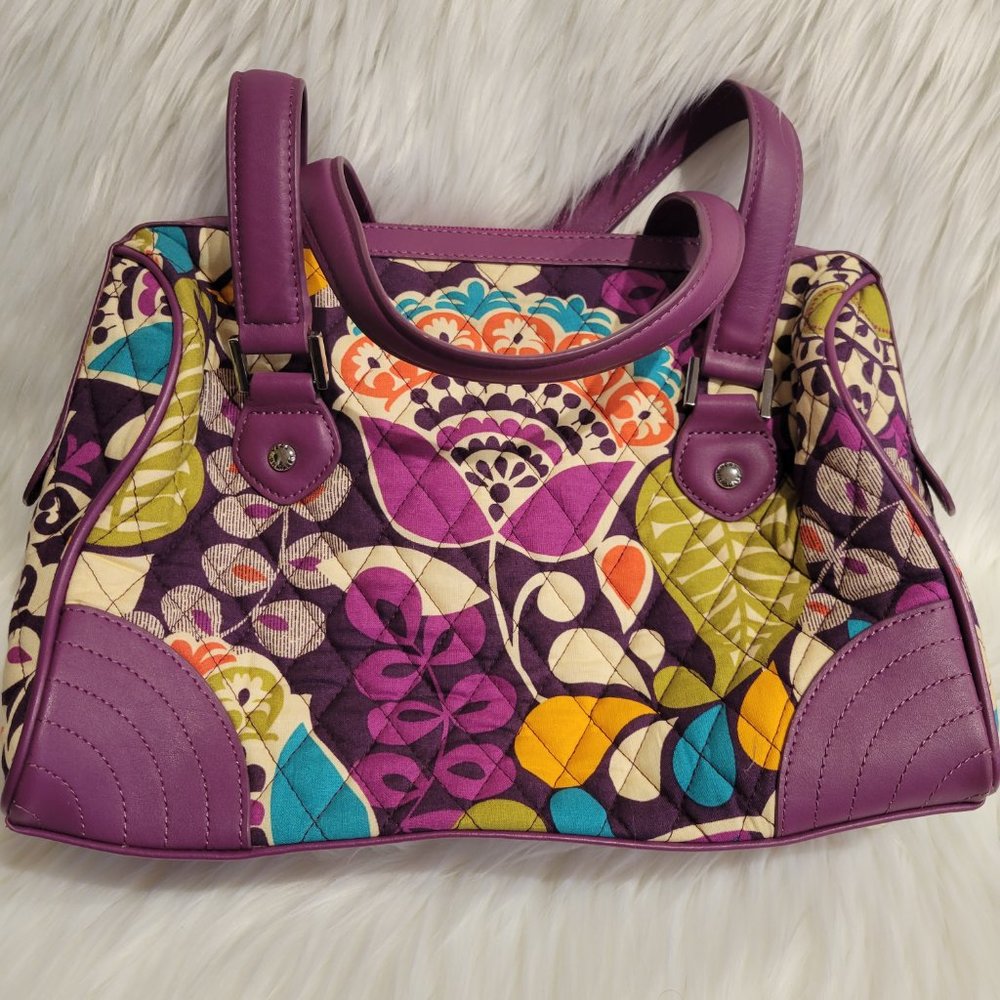 Vera Bradley “Plum Crazy” Satchel Bag - Picture 2 of 14